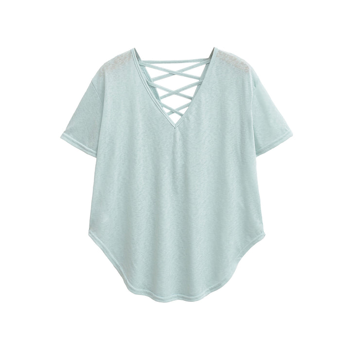 Dame afslappet T-shirt med raffineret rygdetail Stilla