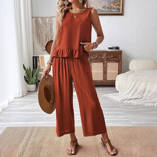 Damer luftig jumpsuit med flæse Stilla