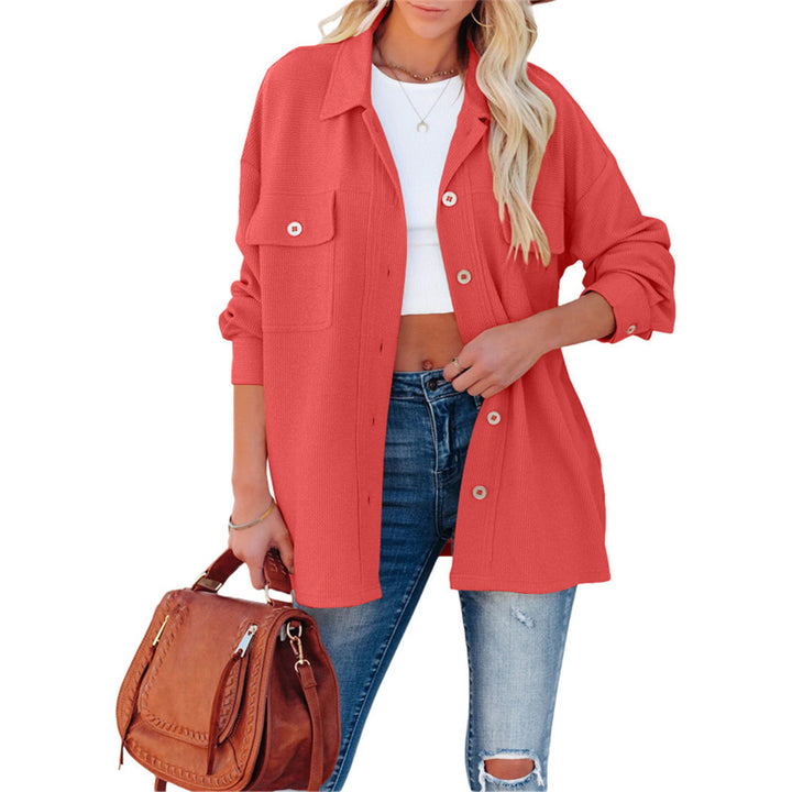 Dame Overshirt med struktureret stof og knapbar front Stilla