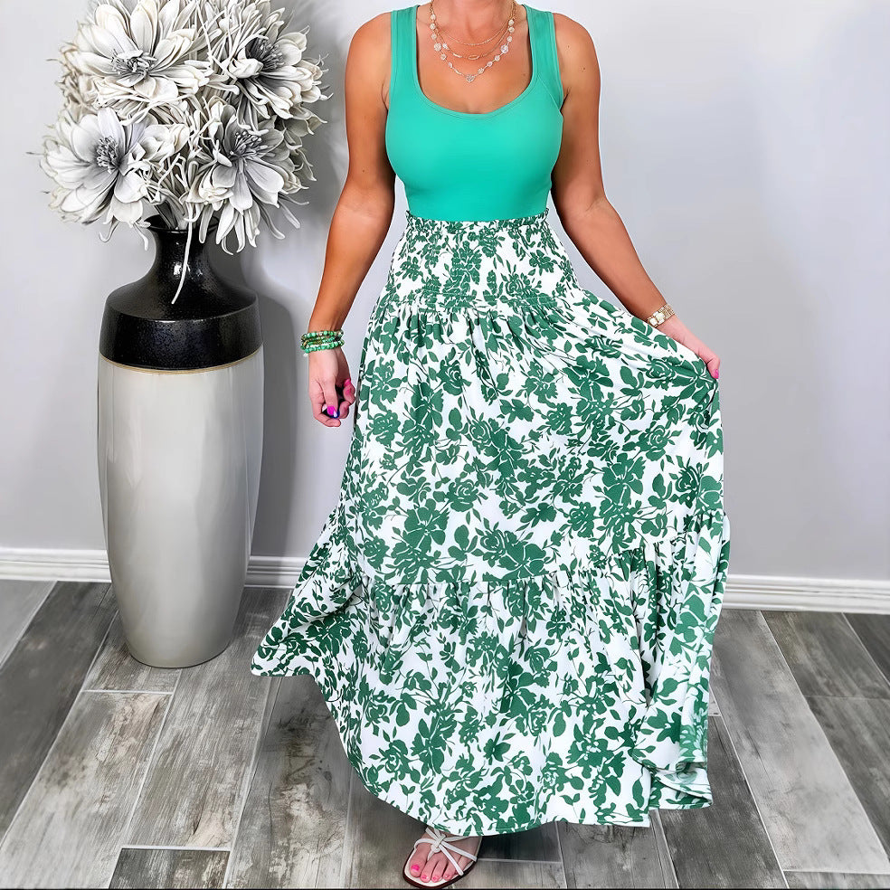 Damer Maxiskørt med elastisk talje og blomsterprint Stilla