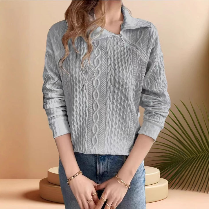 Femme Komfortabel Kabelstrikpullover Stilla