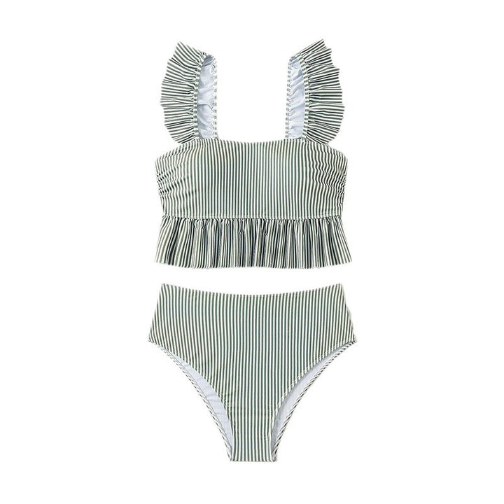 Dame Strandtankini med flæsedesign og højtaljede bukser Skovae