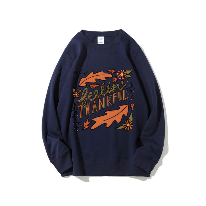 Kvinders sweatshirt med farverigt efterårsdesign og inspirerende tekst Stilla