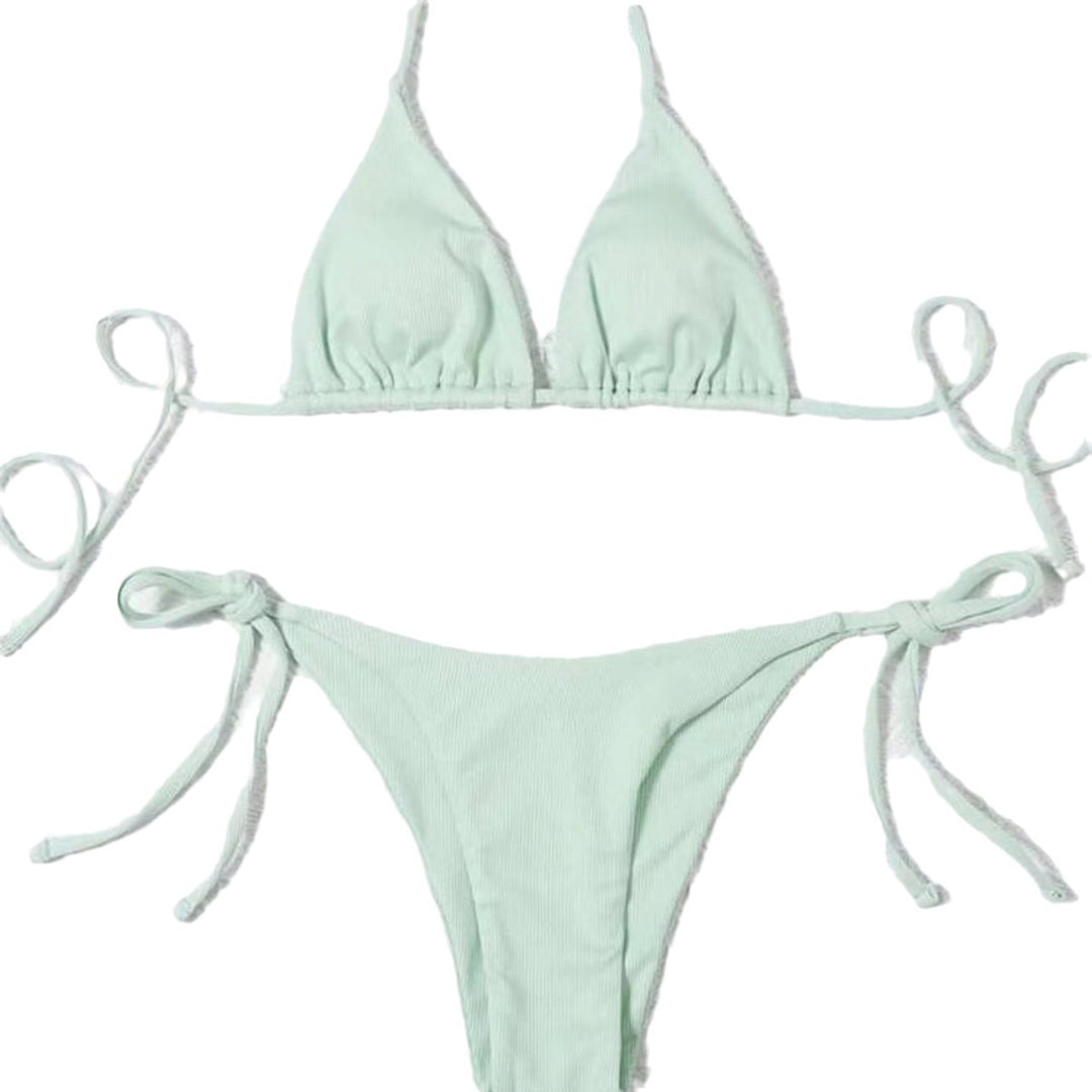 Dame triangel-bikini med justerbare snore Skovae