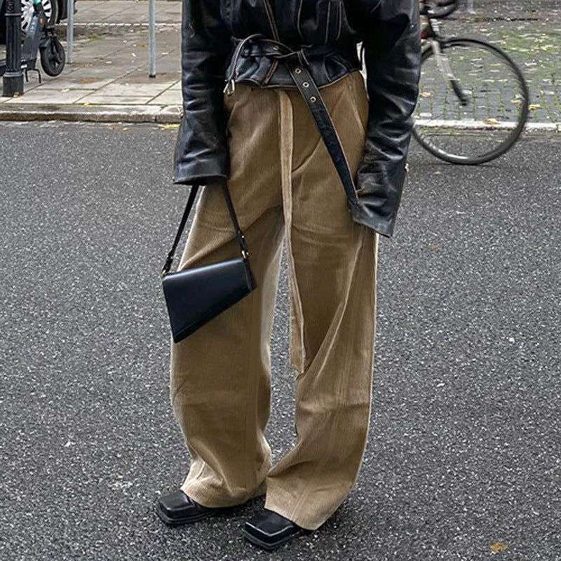 Dame loose linen pants with waist belt Skovae