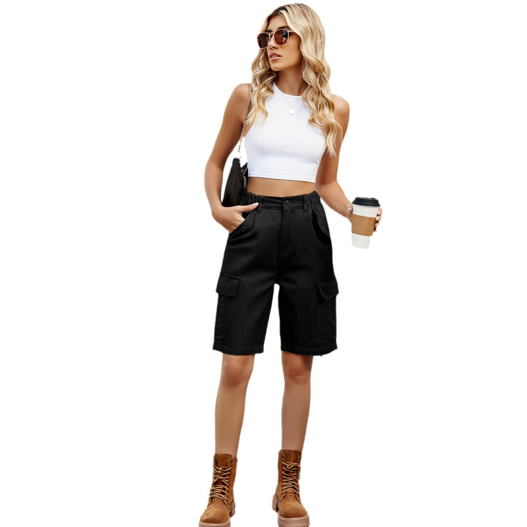 Dame Cargo-shorts med høj talje og praktiske sidelommer Stilla