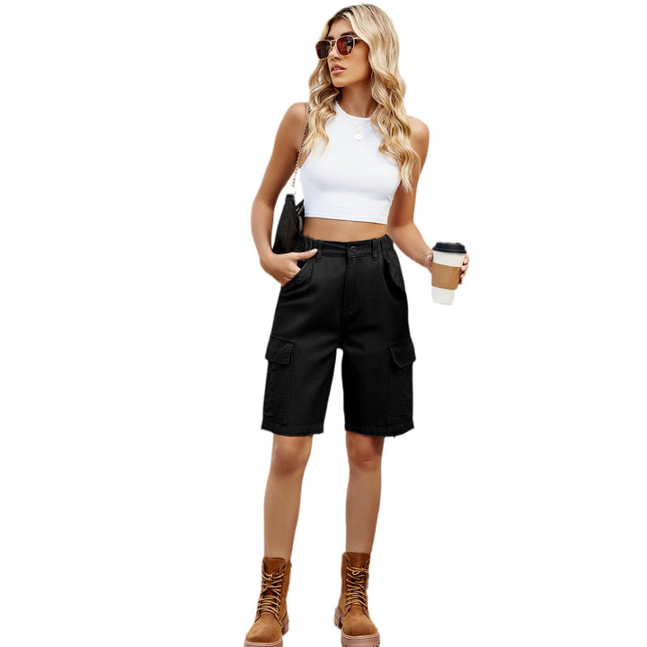 Dame Cargo-shorts med høj talje og praktiske sidelommer Stilla