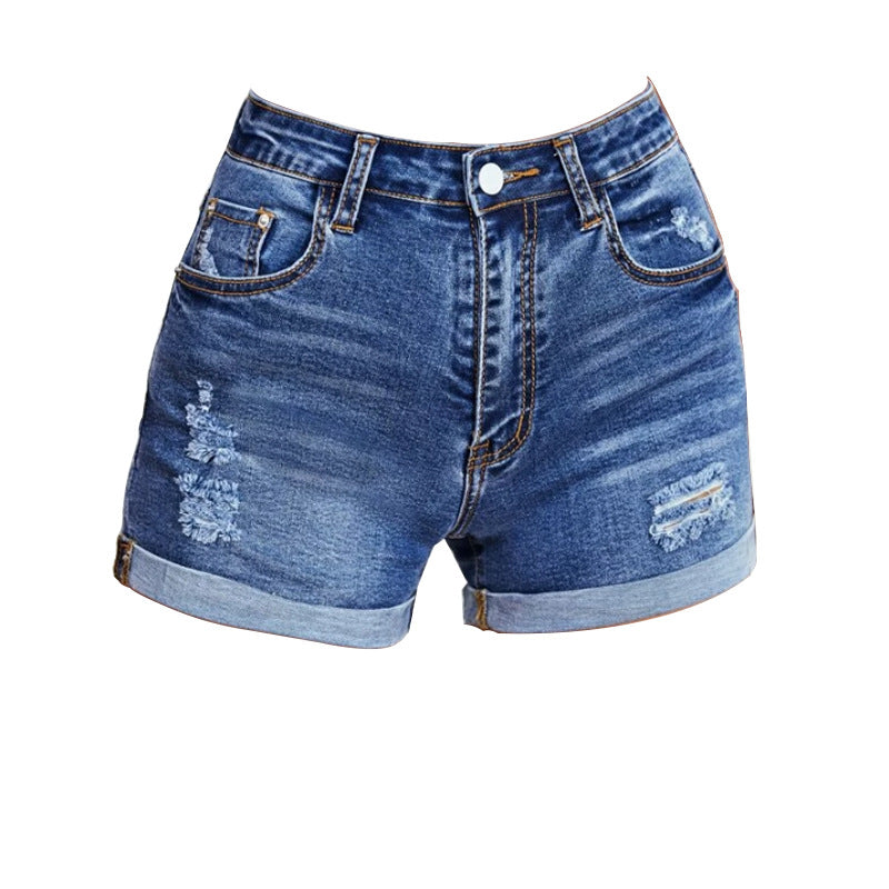 Dame Vintage Jeans-Shorts i afslappet look med høj talje og frynsede detaljer Stilla