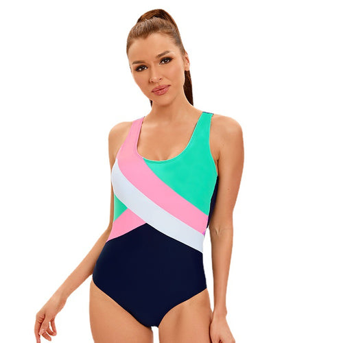 Dame Sporty Én-delt med asymmetrisk farve-design Stilla