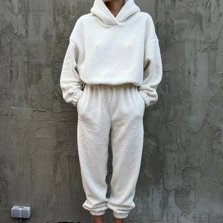 Dame Fleece-Hoodie og Joggingbukser Sæt Stilla