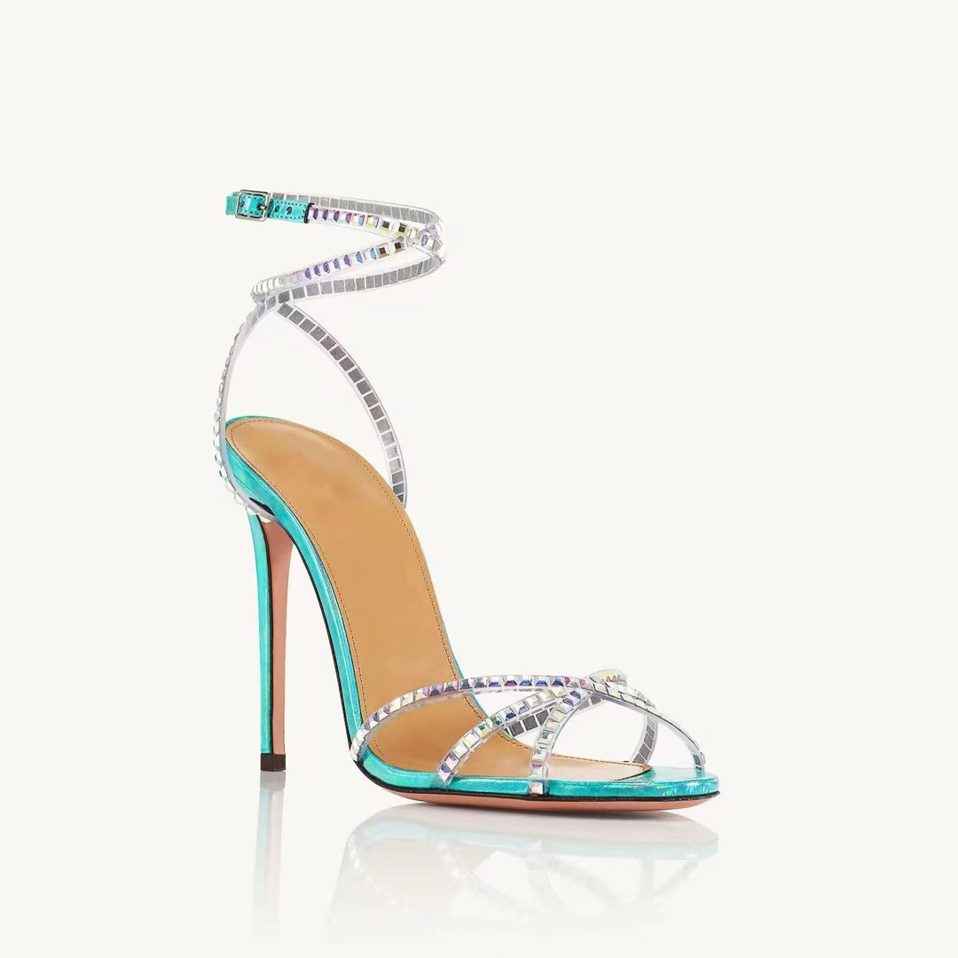 Femme Strappy Højhælede Sandaler med iriserende Ankeldetalje Stilla