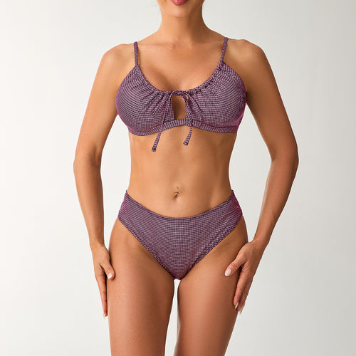 Dame Højskåret Bikini med legende Nøgleudskæring Skovae