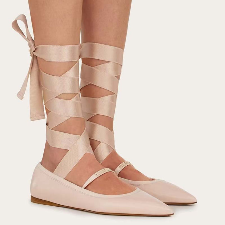 Femme Elegante Snørebånd-Ballerinaer Stilla