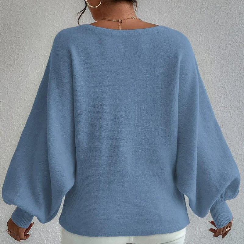 Kvinders oversized striktrøje med asymmetrisk design og afslappet halsudskæring Stilla