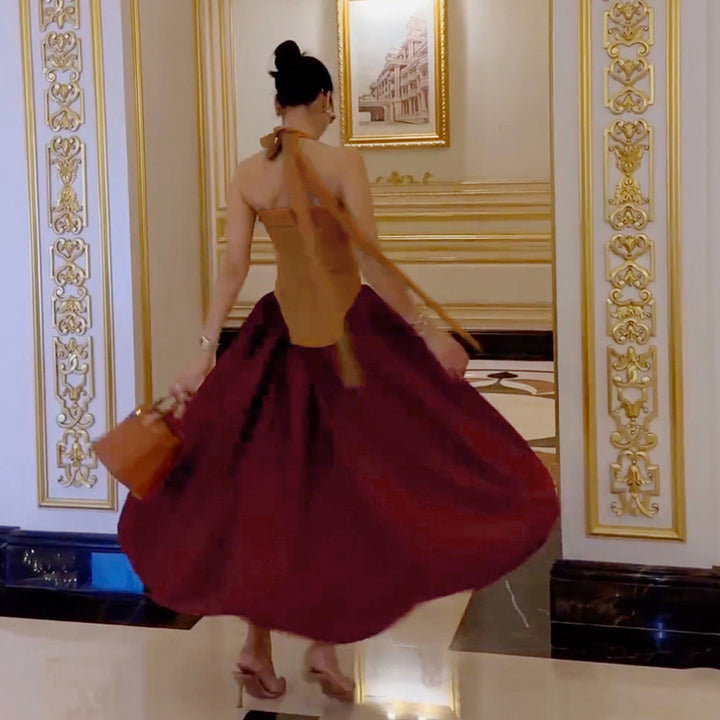 Dame Maxikjole med smart binde-detail og elegant skæring Stilla