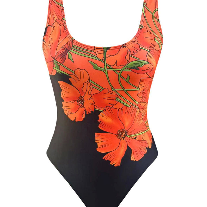 Dame heldragt badedragt med blomsterdesign Skovae