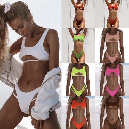 Dame Ekstravagant Badetop med Cut-Outs Skovae