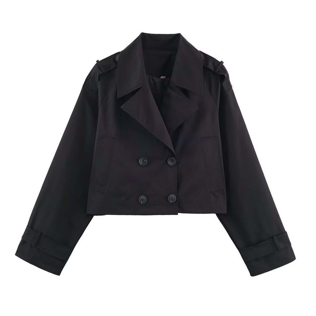 Dame mode cropped trenchjakke Stilla