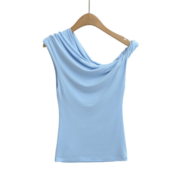 Dameoverdel med asymmetrisk skulderdesign og charmerende draperingseffekt Stilla