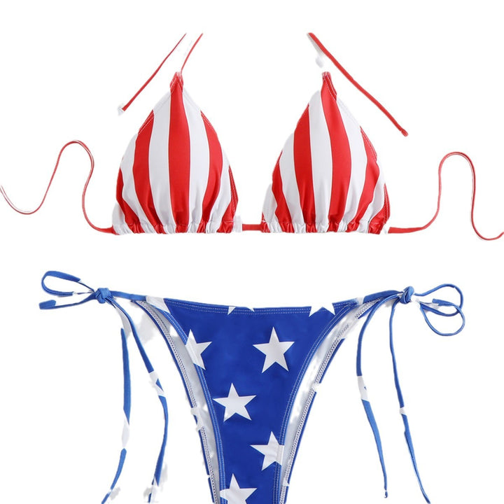Dame Stjerne-Stribe To-Delt Bikini Sæt Stilla