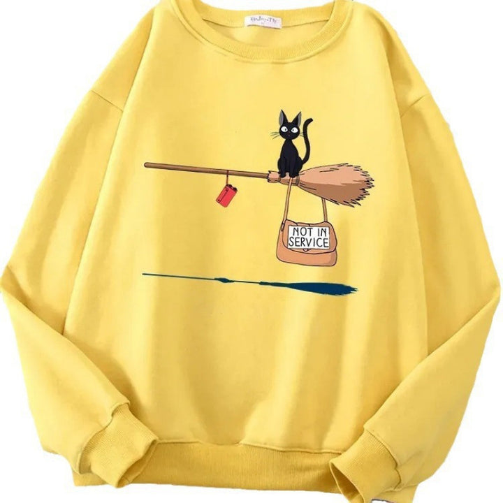 Kvinders sweatshirt med kreativ kat design Skovae