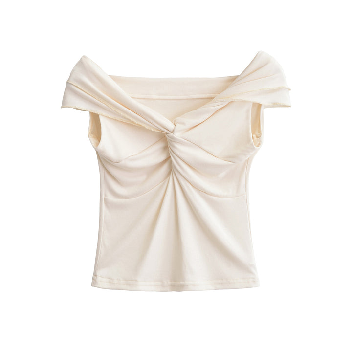Dameoverdel med asymmetrisk omslagdesign og elegant drapering Stilla