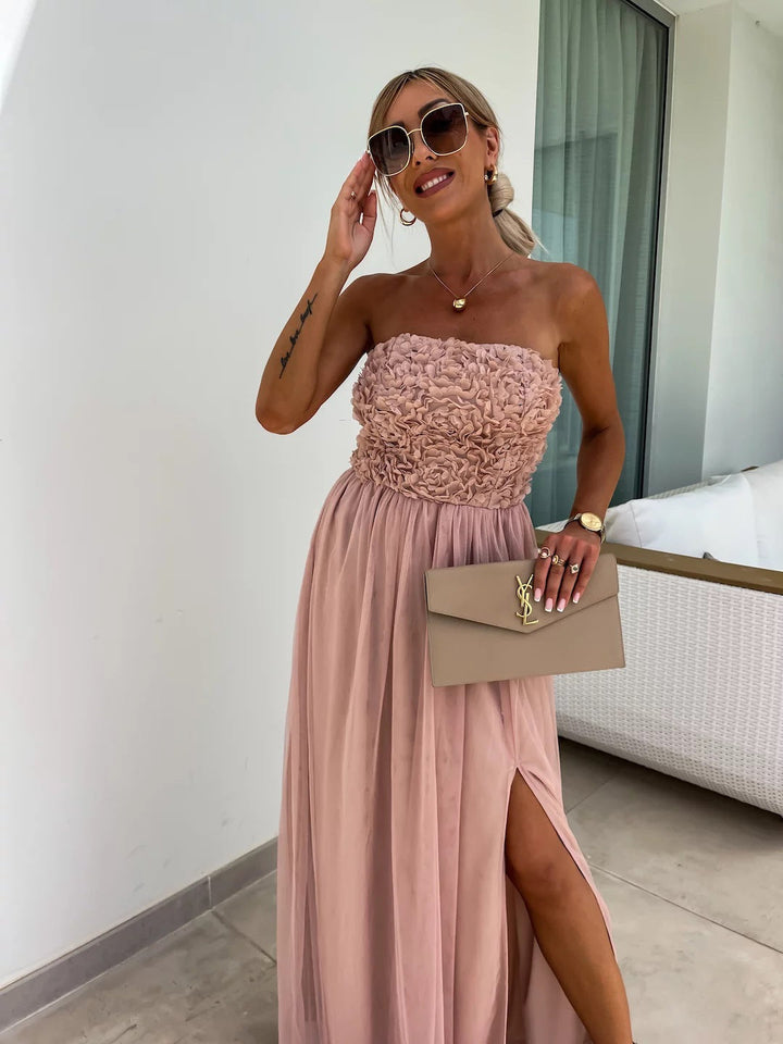 Stilla | Elegant Blomster Bustier Maxikjole