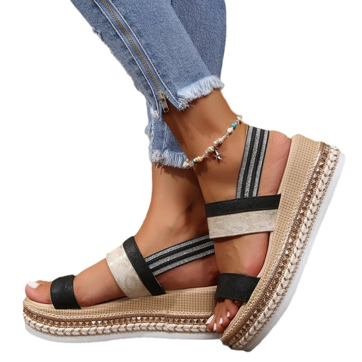 Dame plateau-sandaler med justerbare stropper og moderigtig bast-design Stilla