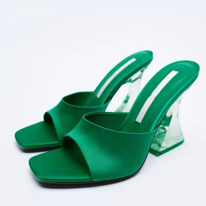 Dame Smarte Plateau-hotel-sandaler med transparent glans og kompakt hæl Stilla
