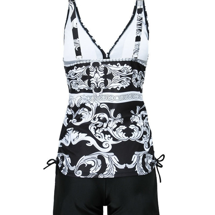 Dame Tankini-sæt med elegant V-hals og figursyende design Stilla