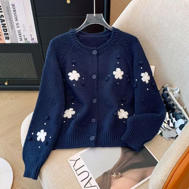 Kvinders cardigan med blomstermotiv Stilla