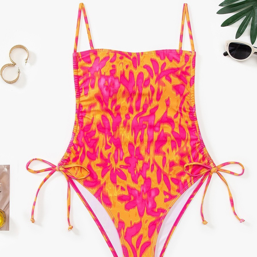 Dame One-piece badedragt med sideknuder Skovae