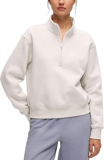 Dame sporty fleece pullover med ståkrave Stilla