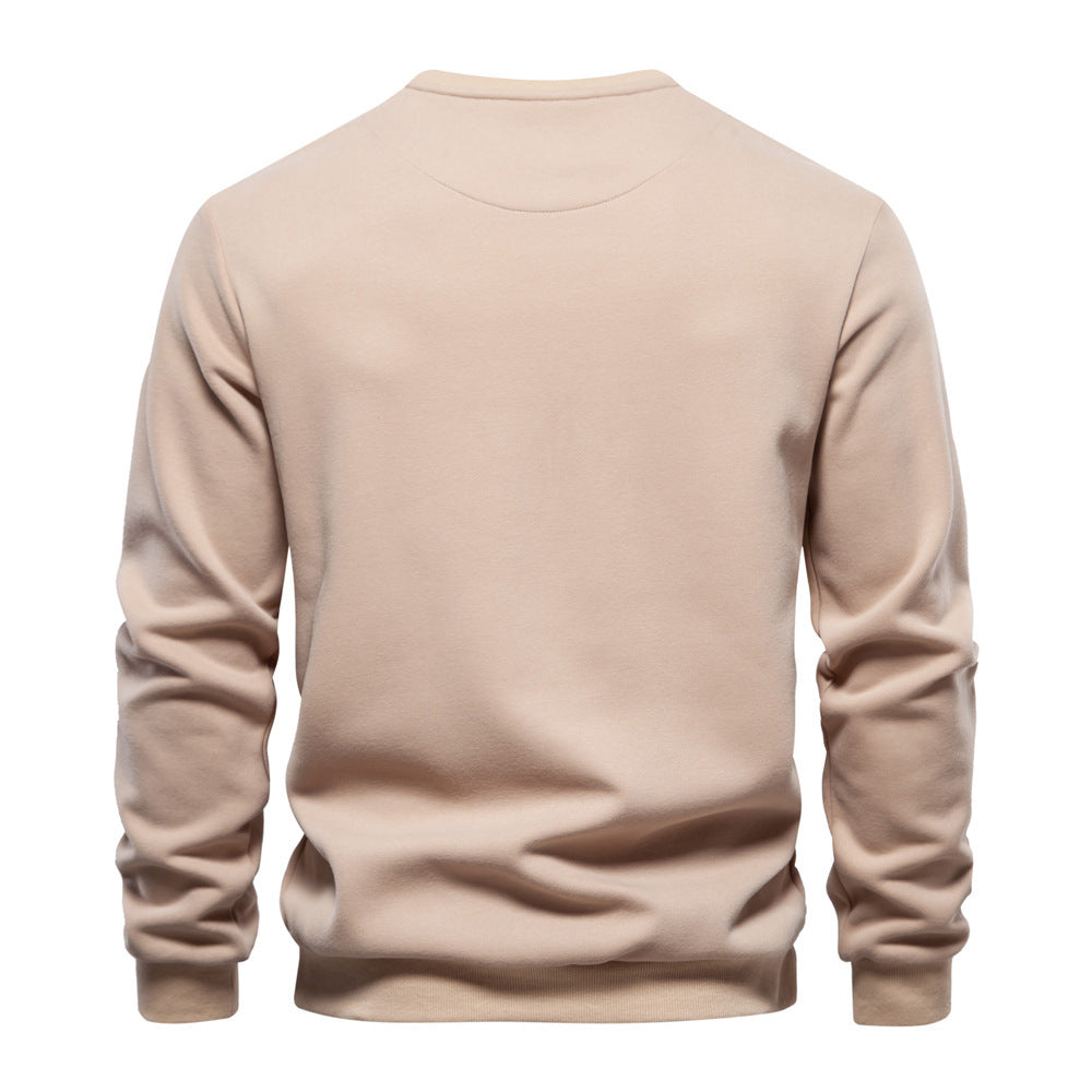 Herrer nan Sweatshirt med rund halsudskæring, påsyet brystlomme med vandret lynlås og ribbet bund Skovae