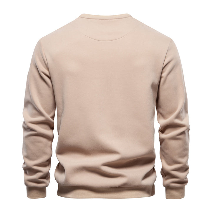 Herrer nan Sweatshirt med rund halsudskæring, påsyet brystlomme med vandret lynlås og ribbet bund Skovae