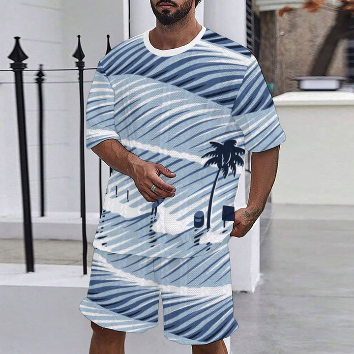 Herrer nautisk fritidsoutfit med maritimt stripesmønster og ankerdesign Stilla