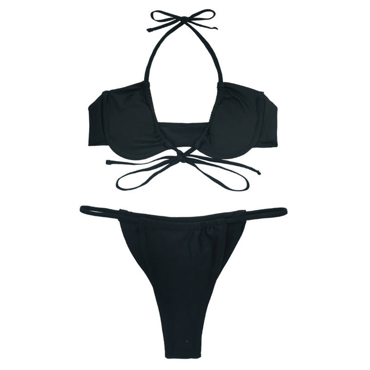 Dame Push-Up Bikini med justerbare bindebånd Skovae