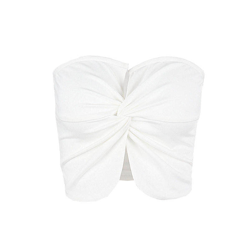 Dame Bustier top med drapering Stilla