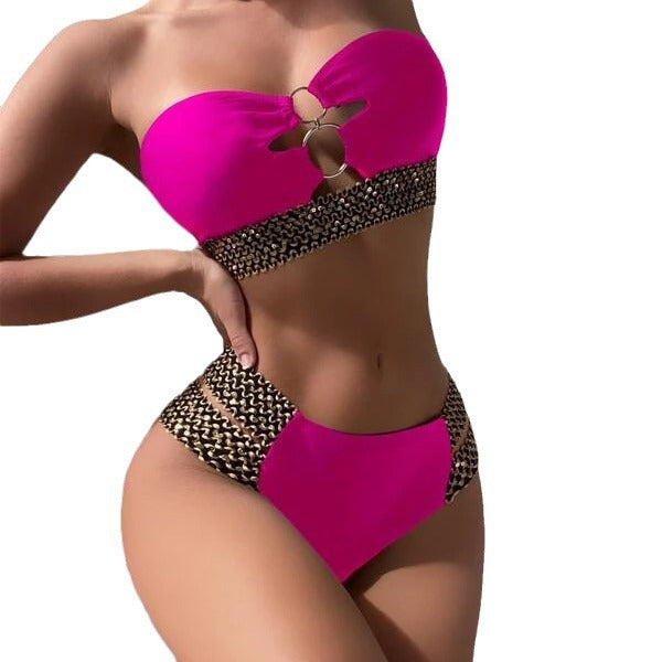 Dame bandeau-bikini med raffineret snit og legende detaljer Stilla
