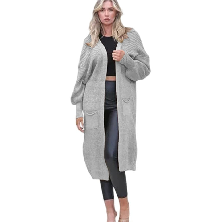 Kvinders Chunky Strik Cardigan med Åbne Lommer og Casual Design Stilla