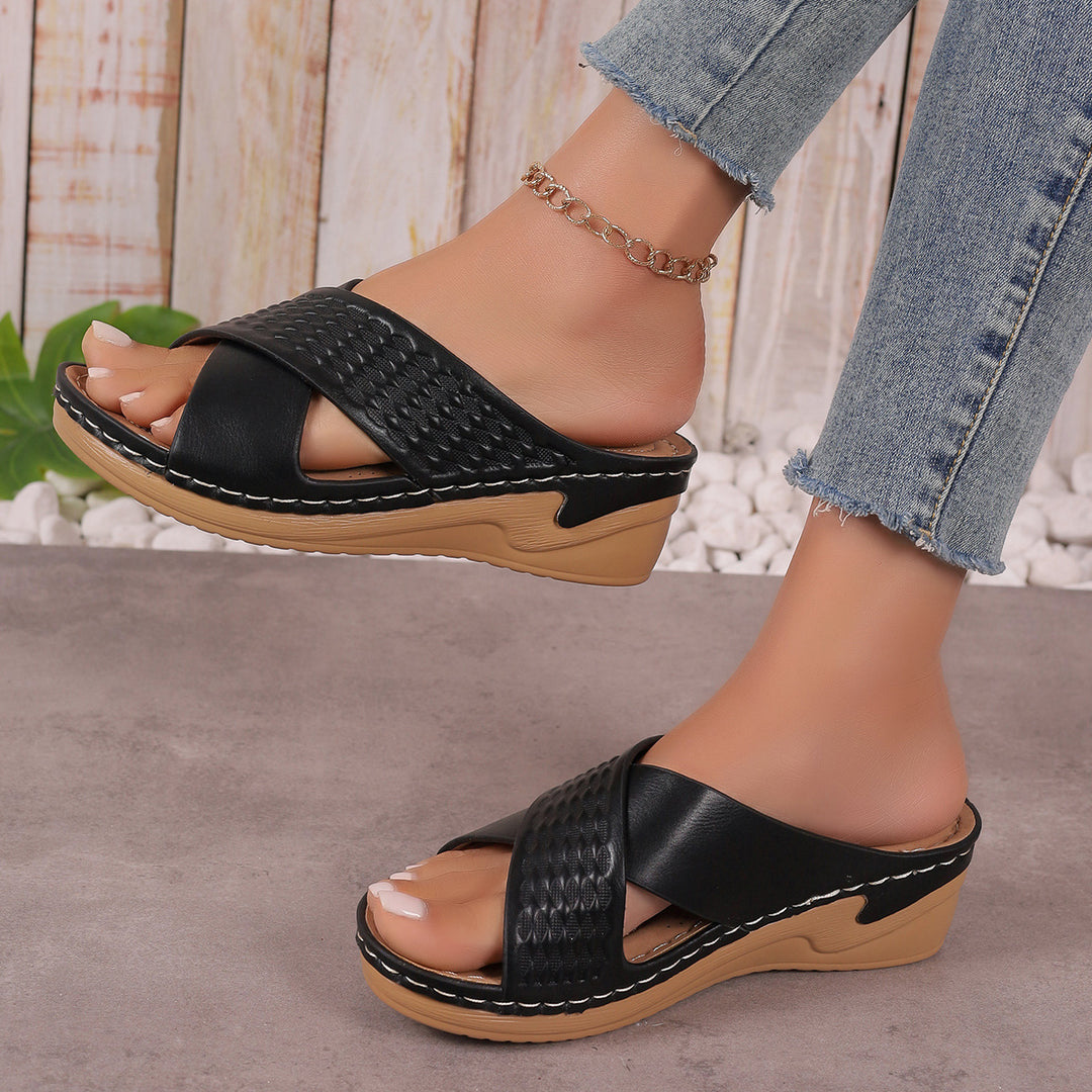 Dame Wedge-sandaler med raffineret vævemønster og ergonomisk fodseng Stilla