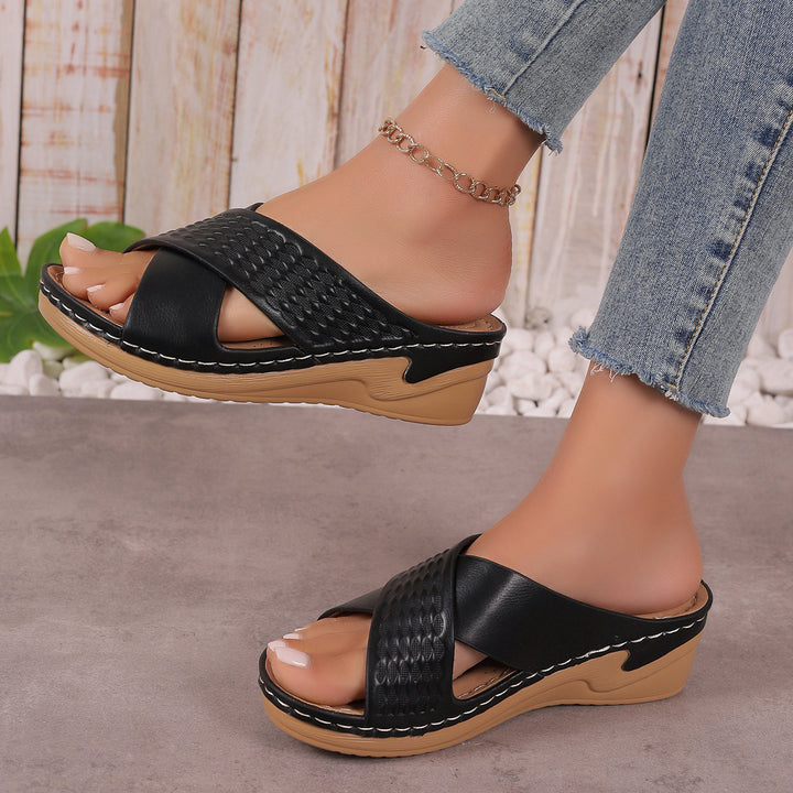 Dame Wedge-sandaler med raffineret vævemønster og ergonomisk fodseng Stilla