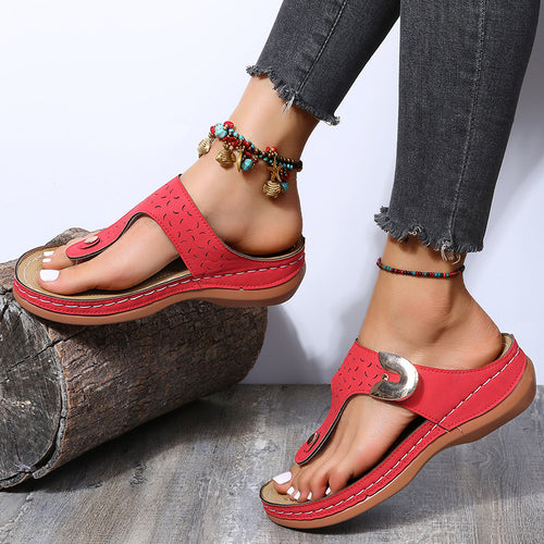 Dame Lukkede Tåsplit Sandaler med modigt Riemendesign og anatomisk Sål Stilla