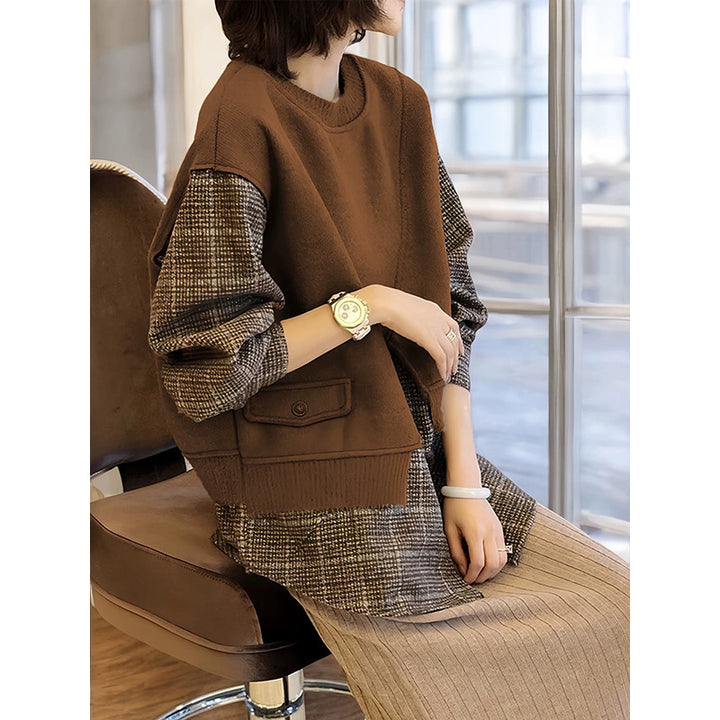 Dame afslappet sweater med elegant broderet design og moderne svajende ærmer Stilla