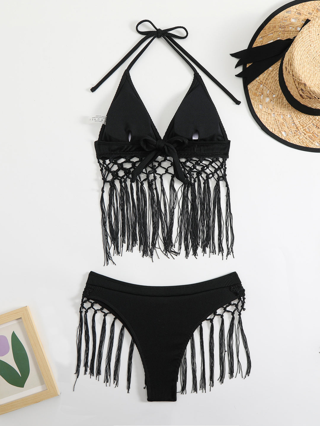 Dame fritids sommer bikini med moderne frynser Skovae