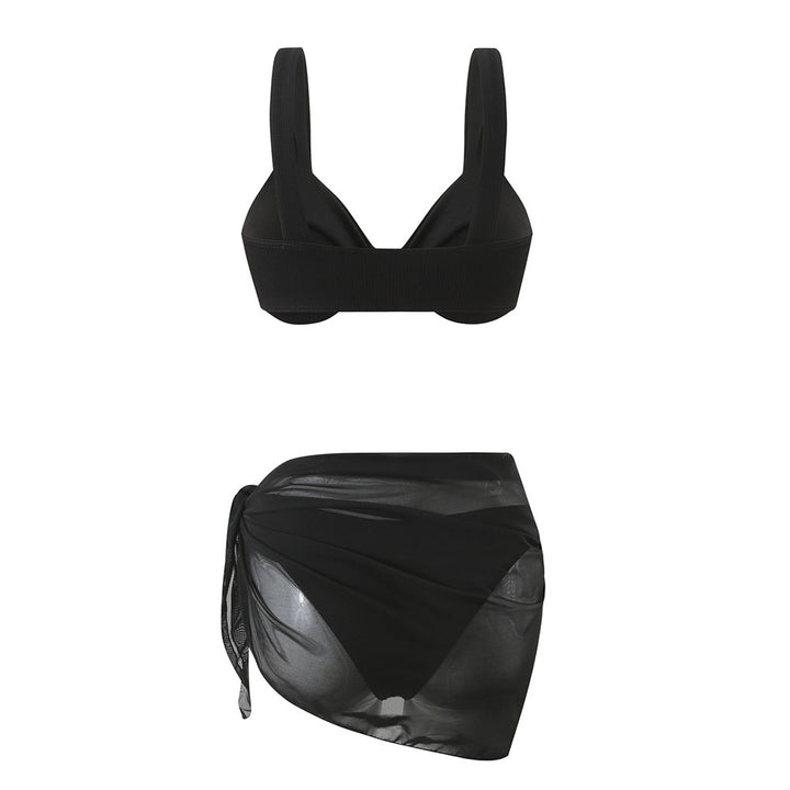 Dame Bikini-sæt med dekorativt indpakningsdesign og justerbare stropper Stilla