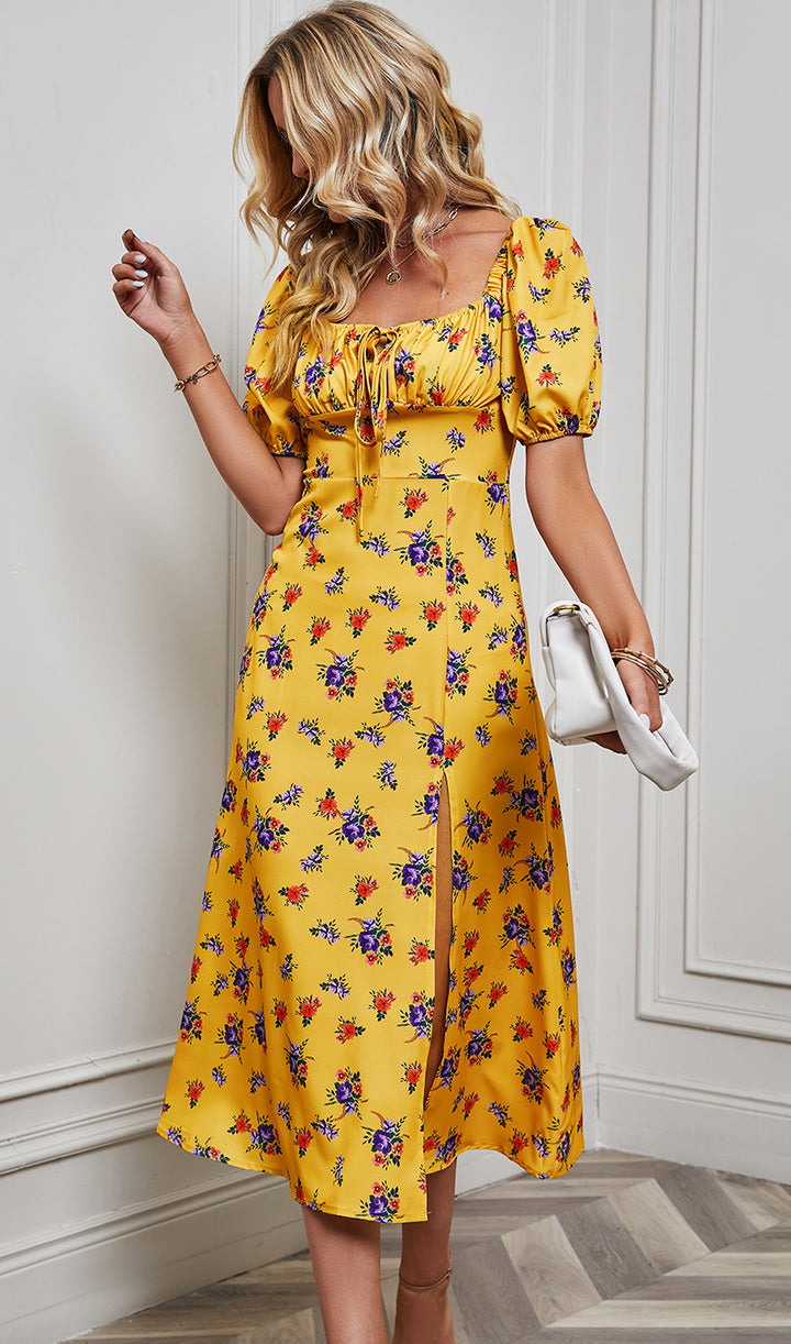Kvinders blomsterprint midi kjole Stilla