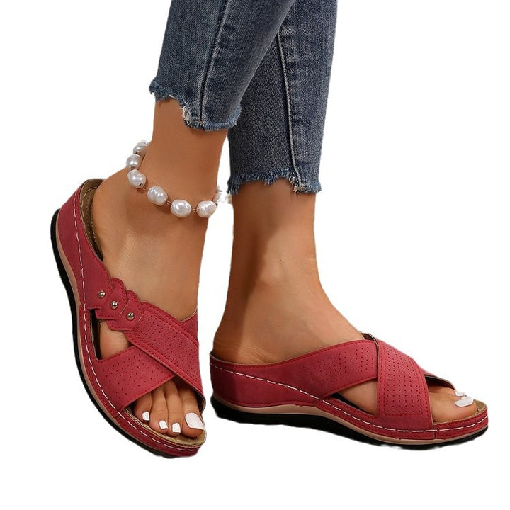 Damer Komfortable Sandaler med åndbare tværremme og ergonomisk fodseng Stilla