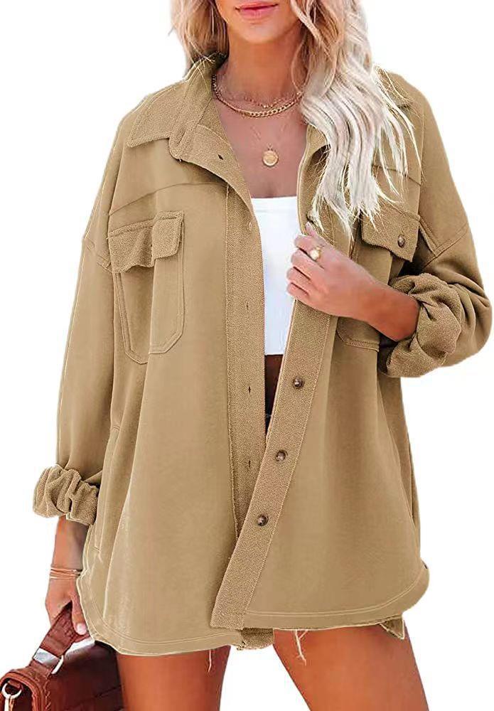 Kvinders casual oversized skjortejakke med praktiske lommer og moderne snit Stilla