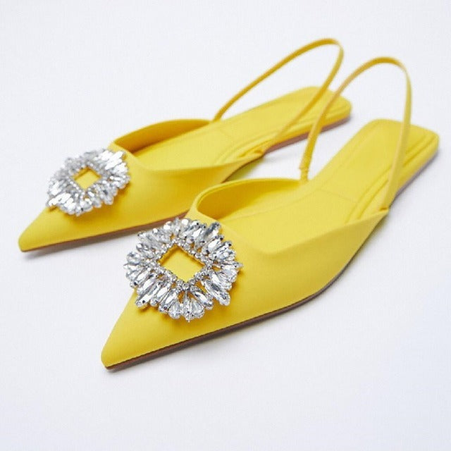 Damer Slingback Ballerinas med funklende strass-applikationer Stilla